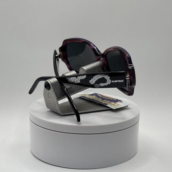 NOS Vintage Y2K Designer Sunglasses | Ellen Tracy | Purple Square Thick Temple main image 4